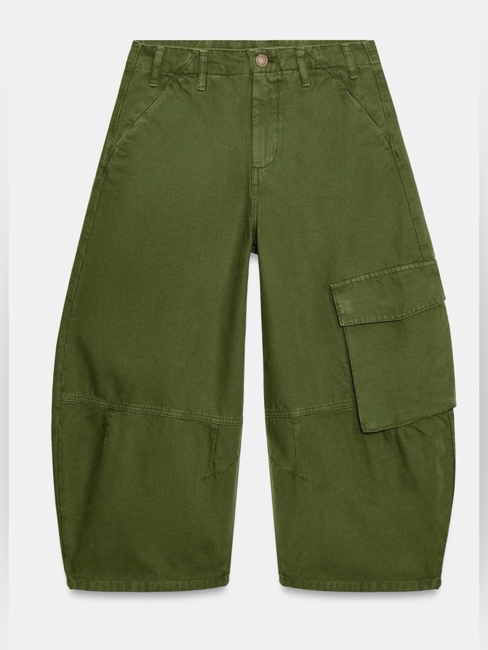ZARA ZW COLLECTION MID-RISE CARGO CAPRI JEANS 6